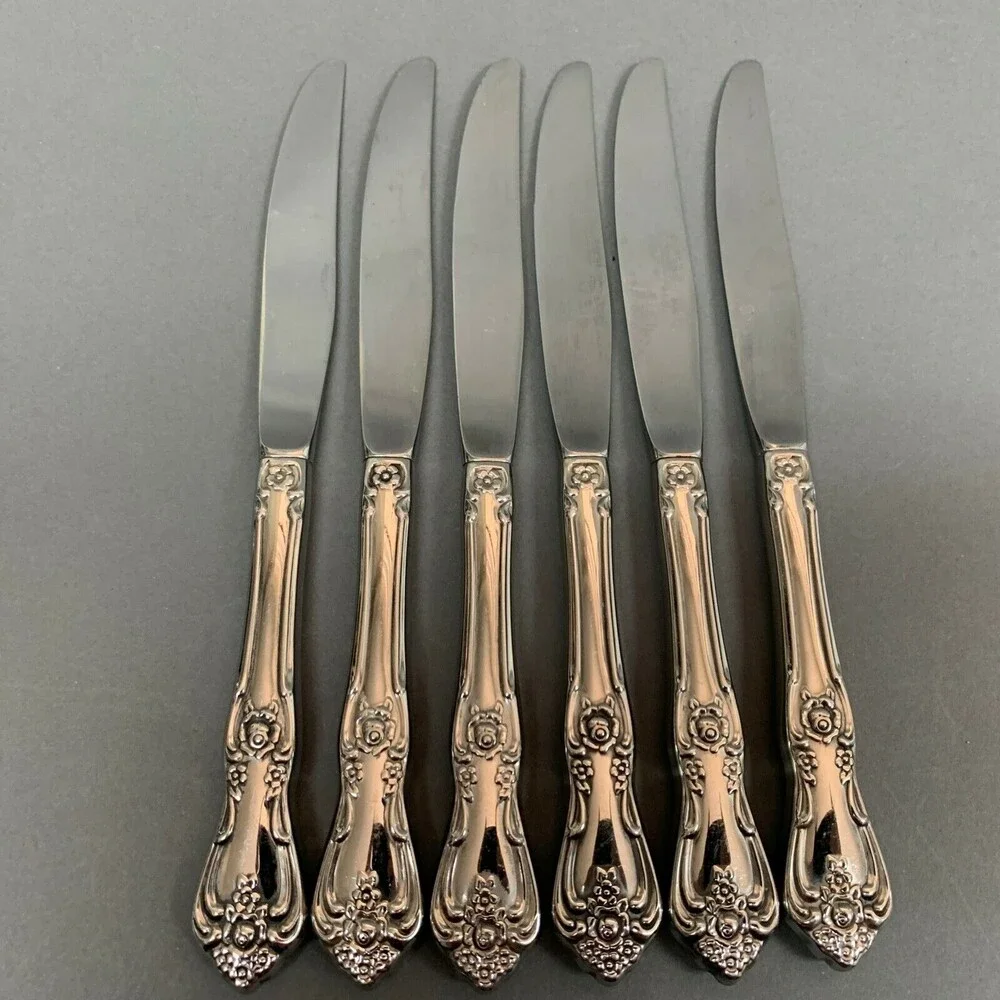 Knives Flowers Floral Stainless Steel USA Lot of 6